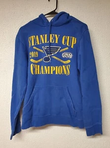 Men's Sweatshirt Hoodie St. Louis Blues 2019 Stanley Cup by Fanatics Size Medium - Picture 1 of 4