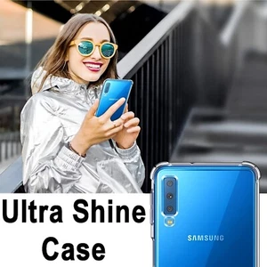 Custodia trasparente antiurto per Samsung Galaxy A7 2018 custodia telefono sottile Regno Unito - Foto 1 di 8