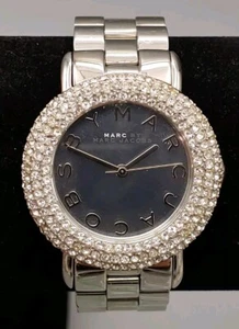 Marc by Marc Jacobs Watch Marci Pave Crystal Mirror Dial MBM3190 37mm New Batt - Picture 1 of 17