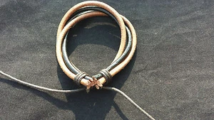 New Brown & Black Handmade Leather Bracelet  - Picture 1 of 3