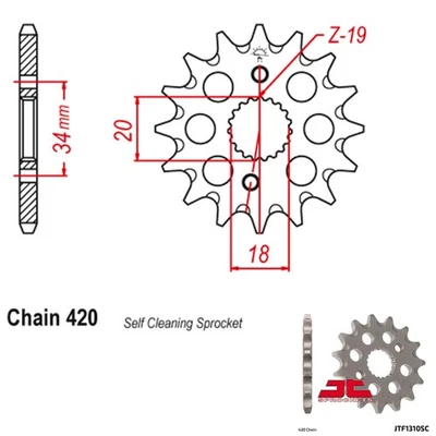 Piñones delanteros JT Honda CRF150 RB 07-09 JTF1310.15SC Foto 1 de 2