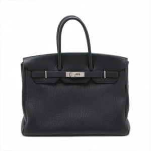 Hermès Birkin 35 Le Tournay Fjord Black Silver Metal Fittings □K: 2007 - Picture 1 of 12
