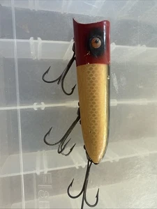 Vintage Wood with Glass Eyes Heddon Lucky 13 Fishing Lure - Picture 1 of 18
