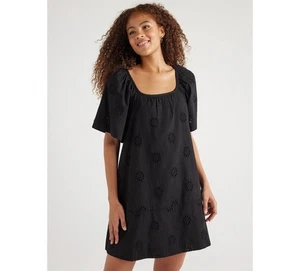 Free Assembly Damen Minikleid mit eckigem Ausschnitt und Ösen und kurzen Ärmeln Größe XL  - Bild 1 von 9
