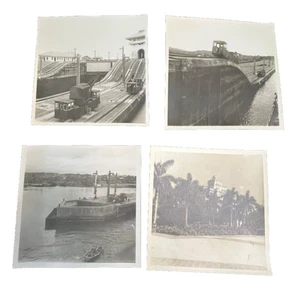 Possible Panama Canal Vintage Photos Ships Boats Early 1900s 8X8 Lot of  4 - Picture 1 of 8