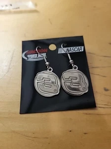 Nascar Dale Earnhardt "3" Earrings - COLLECTORS Silver In Color - Picture 1 of 2