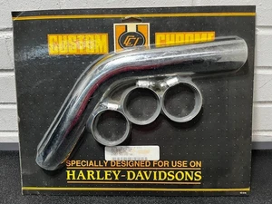Heat Shield Harley '86 & Up Sportster without Cross-Over Tube *New Custom Chrome - Picture 1 of 2