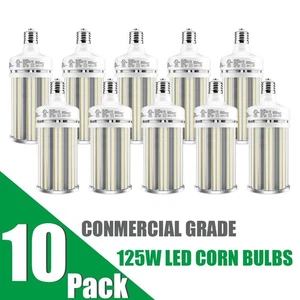 10 Pack 125W E39 LED Corn Bulb Light Warehouse Street Parking Lot Area Lighting - Picture 1 of 12