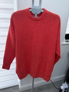 River Island Jumper Relaxed Fit Alpaca Mix Red Small - Picture 1 of 7