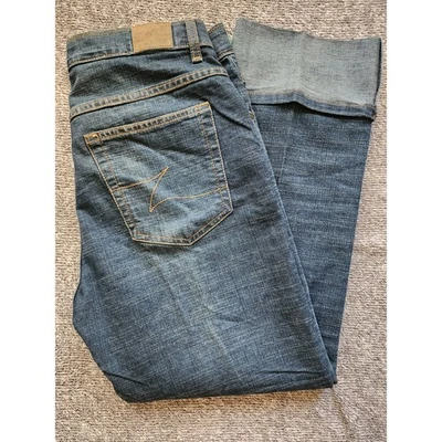 Jeans Zena com botão algemado mosca tamanho 8 mistura de elastano de algodão - Imagem 1 de 4