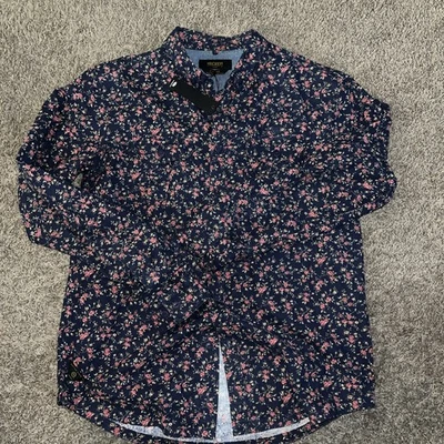 10 Deep floral Button-Up Pocket long Sleeve Floral Shirt SZ xl - Image 1 of 2