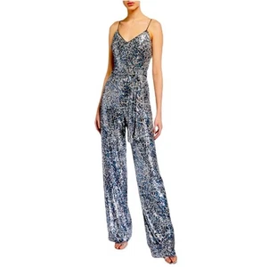 BLACK HALO ‘Bracy’ Leopard Sequin Jumpsuit Size 6, EUC - Picture 1 of 11