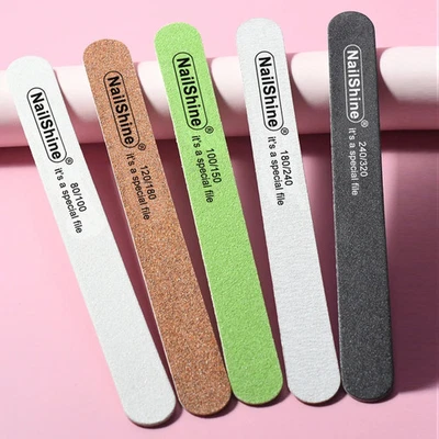 50Pcs/Bag Wooden Nail Files Grit 7 Inches Board Nail File Nature/Acrylic Nails - Image 1 of 4
