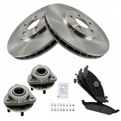 Kit delantero de rotor de pastillas de freno de cerámica para cubo de rueda con productos químicos para Chrysler Foto 1 de 4