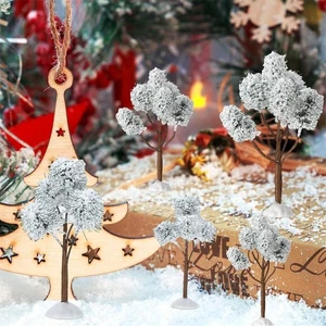 12Pcs Christmas Trees Tabletop Mini Snow Model Artificial Christmas Tree Decor - Picture 1 of 12