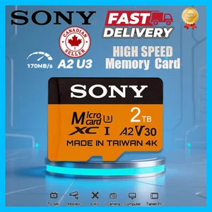 2TB 1TB 512GB 256GB 128GB 64GB Micro SD Card TF A2 V30 4K U3 High Speed Memory - Picture 1 of 13