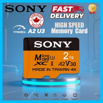 2TB 1TB 512GB 256GB 128GB 64GB Micro SD Card TF A2 V30 4K U3 High Speed Memory - Image 1 of 4
