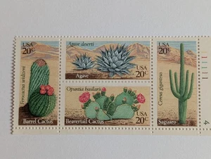 U.S. Postage Stamps 20 Cents Mix of 4 Beavertail Cactus Blk of 4 Unused - Picture 1 of 1