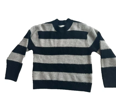 H&M Suéter Corto Rayas Negro y Crema XS Foto 1 de 4