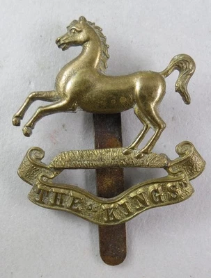 Military Brass Cap Badge The King's Regiment Liverpool  British Army Infantry - Image 1 of 4