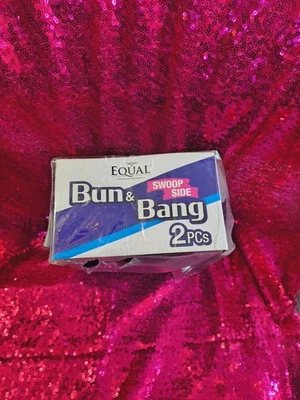 Pão torcido e franjas laterais cor de cabelo sintético 1B/off preto - Imagem 1 de 2