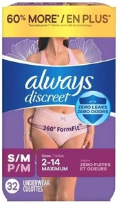 Always Discreet Inkontinenzunterwäsche für Damen S/M maximale Saugfähigkeit 32 Ct - Bild 1 von 1