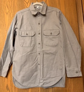 Woolrich Vintage Cotton Button Down Heavy Langarm Hemd Grau Herren Medium - Bild 1 von 3