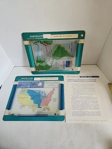 Transparency Set Overhead Projector Film School 1968 Vintage Explorers Map - Picture 1 of 6