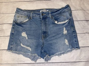 Womens Large Wax Jean Collection Distressed Jean Shorts - Picture 1 of 3