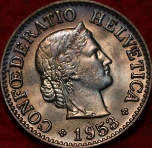 Uncirculated Nice Color1953 Switzerland 10 Rappen Foreign Coin - Picture 1 of 2