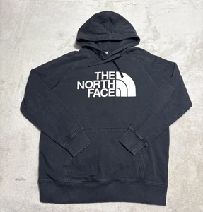 The North Face Hoodie Womens Size Medium Black Pullover Logo Hooded Sweatshirt - Picture 1 of 8