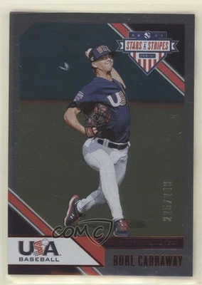 2020 Panini USA Baseball Stars & Stripes Longevity Ruby /249 Burl Carraway #15 - Image 1 of 2