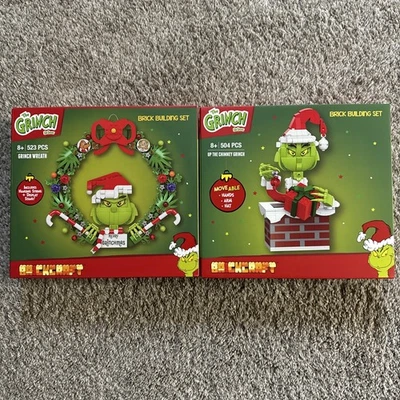 Lot Of 2 - BrickCraft Up Grinch 504/523pc Christmas Holiday Brick Building Kits - Image 1 of 4