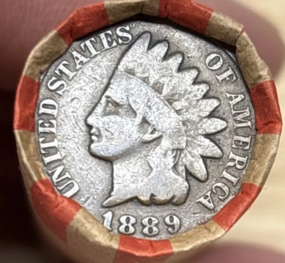 LINCOLN WHEAT CENT ROll 1909-1958 With 1889 Indian Cent Ender. (W-208) - Image 1 of 4