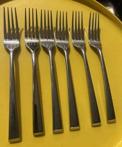 6 Dinner Forks 8 1/4” Mikasa Rockford Stainless 18/0 Flatware Forged - Picture 1 of 5