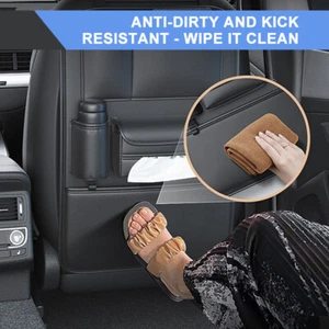 Car Seat Back Organizer Multi Pocket Tablet Holder Storage Bag Tray PU Leather - Bild 1 von 8