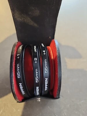 Tiffen 55mm 3 Lenses +1 +2 +4 (in case) Camera Lens/Filters Pre-owned - Image 1 of 4