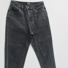 Bardot Jeans Size 9 L26 Capri Loose Tapered Black Denim High Rise
