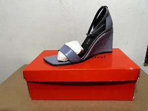 NEW Coup D'etat leather lavender open toe wedge shoes ladies size 7.5 - Picture 1 of 4