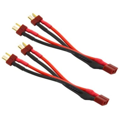 2pcs T Plug Parallel Connector One Female to 2 Male Battery Connector Cable f... - Image 1 of 4