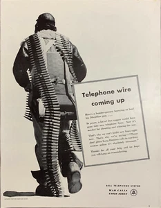 Vintage 1943 Bell Telephone System War Calls Come First Print Ad Advertisement - Picture 1 of 1