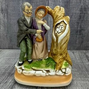 Sankyo Vintage Japanese Ceramic Ornament Music Box Elderly Couple. WORKING - Picture 1 of 9