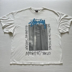 Camisa De Colección Stussy Mash SF Para Hombres 2XL Neumático Blanco Tokio Londres NY LA Y2K RARA - Imagen 1 de 13
