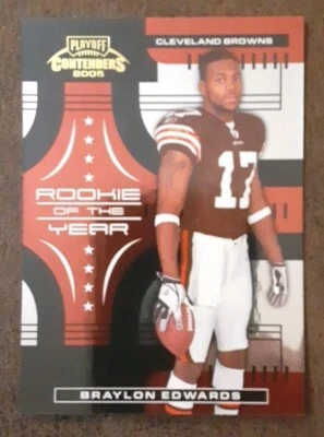 BRAYLON EDWARDS 2005 Playoff Contenders #2 Rookie of the Year /2000 Browns.  C2E - Image 1 of 3