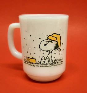 Peanuts Snoopy Fire King Kaffeetasse I Hate it When Snows On My French Toast 1958 - Bild 1 von 6