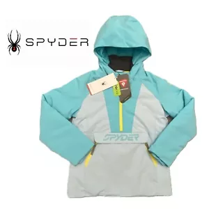 NWT Spyder Kaia Girls/ Youth Insulated Ski Anorak Size 14 Light Blue/ Gray - Picture 1 of 14