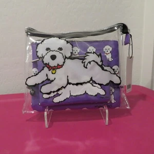 Set 3 pezzi portafoglio portamonete cosmetici trucco plastica trasparente Bichon Marc Tetro - Foto 1 di 5