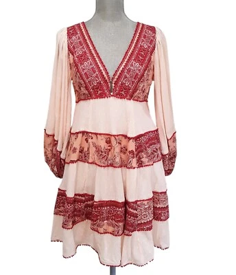 Free People My Love 迷你粉色连衣裙全新带标签 XS 码 — 第 1/4 张图片