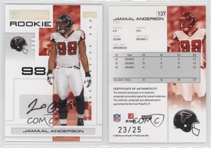 2007 Playoff NFL Playoffs Silver Signatures /25 Jamaal Anderson Rookie Auto RC