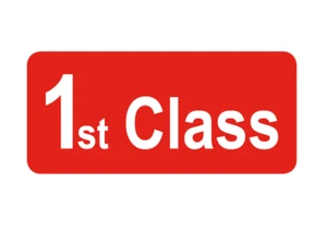 1st Class - Small Bright Red Packing Stickers - Sticky Labels - Picture 1 of 40